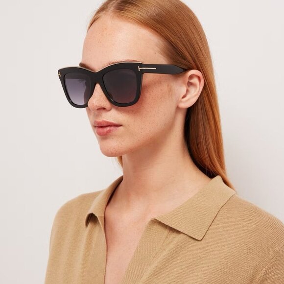 Tom Ford Women Sunglasses Black Gradient Smoke Cat Eye FT0685 01C BRAND NEW - Picture 11 of 13
